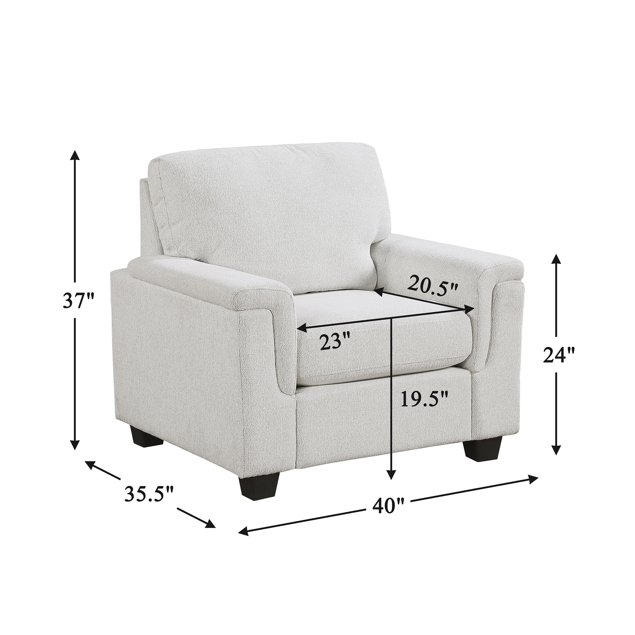 OakvillePark Sylvanora Contemporary Chenille Living Room Chair, Beige