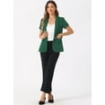 thumbnail image 3 of DARING DIVA Women's Short Sleeve Blazer Button Office Suit Jacket XL Green, 3 of 6