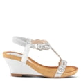 thumbnail image 5 of PATRIZIA Women’s Shining Slip-On Wedge Sandals – Crystal Embellished Cut-Out Design ladies slides with Comfy Silky Wrap and Flexible Rubber Sole, 5 of 7