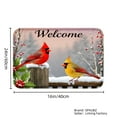 thumbnail image 4 of SPXUBZ Non Slip Flannel Floor Mat Welcome Cardinal Birds Winter Scene for Bathroom Kitchen Bedroom Decor 16x24 inch, 4 of 5