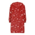 thumbnail image 5 of Women's Christmas Printed Long Sleeve Hooded Sweatshirt Jacket with Drawstring and Zipper Pockets, Fashionable Casual Wear for Fall and Winter,Vermilion,XL, 5 of 6