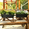 thumbnail image 4 of Scheam Metal Rectangular Railing Planter,4 Pcs Black Hanging Flower Pots with Detachable Hooks,Large Window Planter Boxes,Countryside Style Fence Flower Buckets,for Indoor Outdoor, 4 of 7