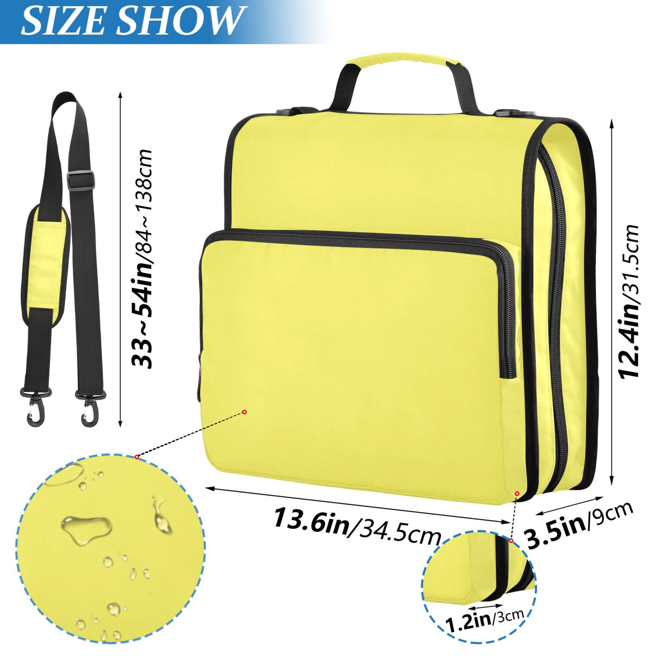 ALAZA Zipper Binder Yellow 3 Ring Trapper Keeper File Folder Organizer Bag