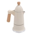 thumbnail image 1 of Stovetop Coffee Pot Maker, Aluminum Alloy Coffee Maker 3 Cups Octagonal Handle with Beech Wood, for Home Office Use, 1 of 7
