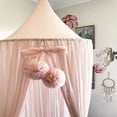 thumbnail image 2 of Flower Ball Bed Decor - Hanging Mesh Gauze Pom Poms For Baby Cribs & Nursery Wall Decor 2 of 11