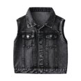 thumbnail image 5 of Esaierr Toddler Kids Sleeveless Denim Vest for Boys Girls Spring Autumn Jeans Vest Jacket Lapel Denim Sleeveless Vest Coat Outerwear 3-8T, 5 of 8