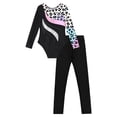 thumbnail image 6 of CHICTRY Girls Youth Cartoon Leopard Print Leotard with Leggings Ballet Yoga Suit Outfit Dancewear Leopard 10, 6 of 7