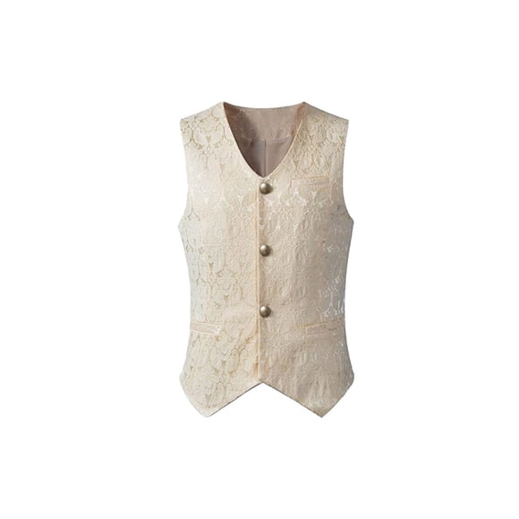 Chaleco de estilo Medieval Vintage Sonducket para hombre color Blanco L