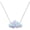 White Silver, variant on Opal Cloud Pendant Necklace for Women - Blue White Tiny Imitation Opal Clavicle Chain Jewelry