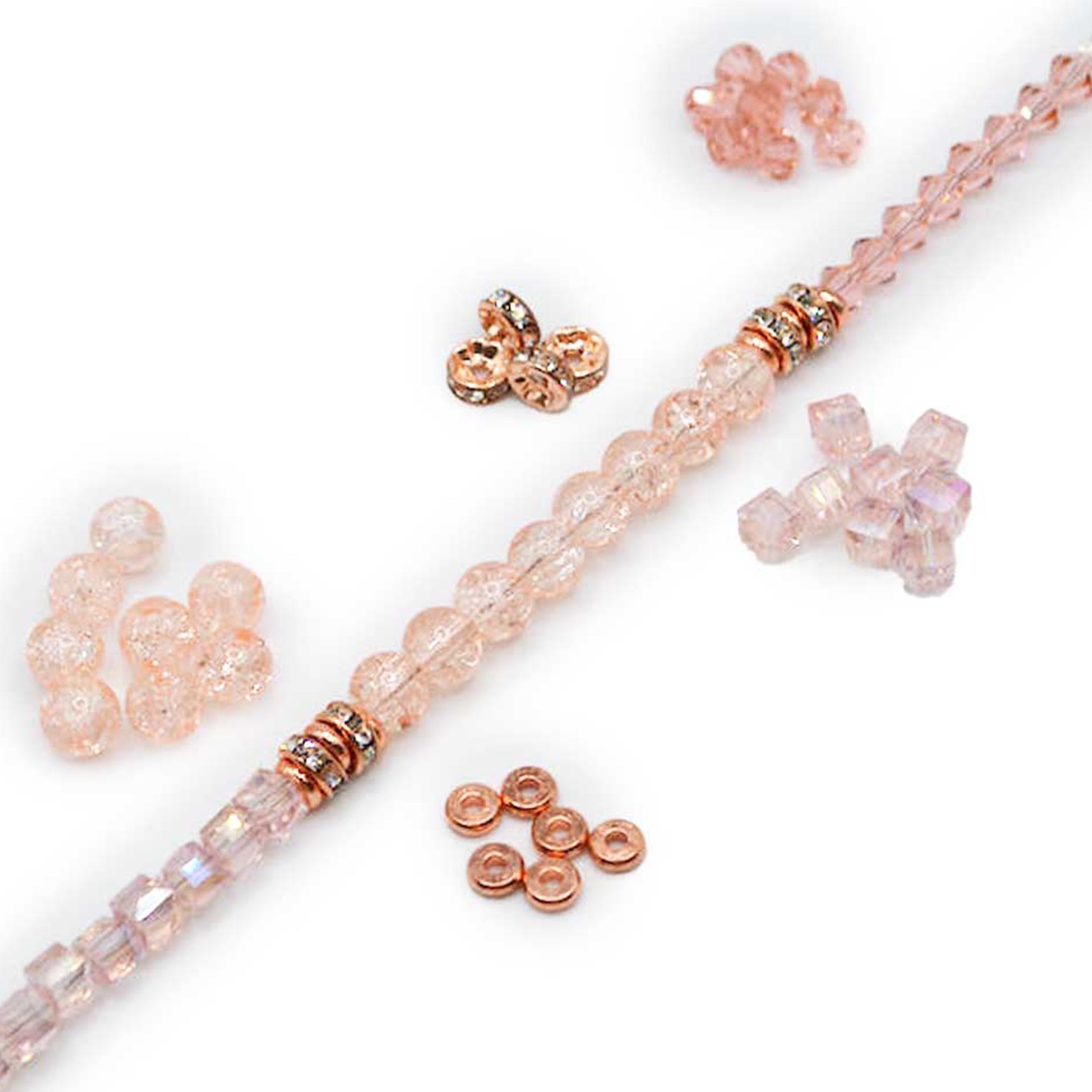 Jesse James Glass Strand Trio Beads – Pink, 1 Piece, Multi-Purpose for Teens and Adults