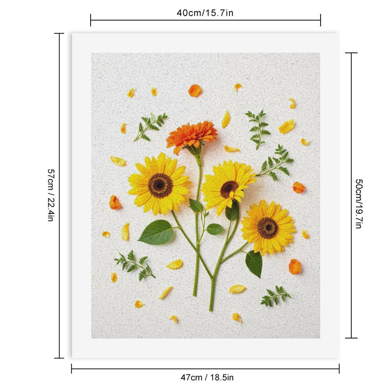 Paint By Numbers Kit for Adults Beginner - DIY Sunflower Blossom Pattern Art Canvas Painting Kits for Adults, Frameless Paint By Number for Adults for Home Wall Decor 16x20 Inch