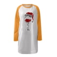 thumbnail image 5 of DYMADE Women Christmas Print Pullover Crew Neck Long Sleeve Pocket Short Length T-shirt Dress, 5 of 6