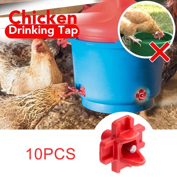10pcs Chicken Drinking Tap Nipple Horizontal Side Mount Screw Drinking