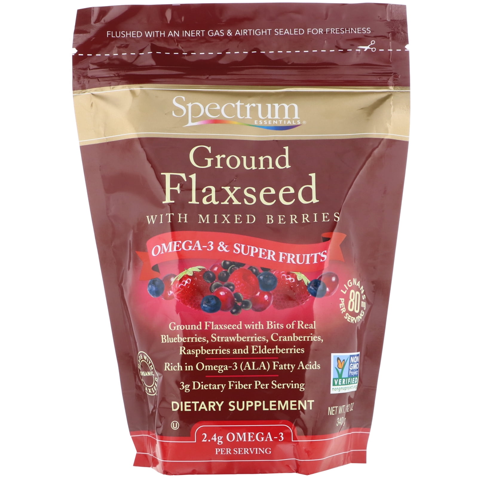 Spectrum Essentials Ground Premium Flaxseed with Mixed Berries 12