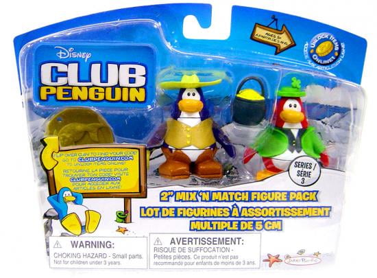 Club Penguin Mix 'N Match Series 3 Leprechaun & Cowboy Mini Figure Set -  