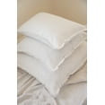 thumbnail image 4 of Beige Pinstripe Fringe Soft Linen Pillow 14x20 Down Insert, 4 of 12