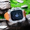 thumbnail image 5 of VeveXiao Transparent Designer Rugged Case with Band Compatible with Apple Watch Ultra 2 49mm bands,Luxury Crystal Clear Military Protective Cover Bumper Tactical for iWatch Ultra 49mm Men Women Strap, 5 of 8