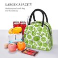 thumbnail image 5 of Honeii Green Various Lemons Print Insulated Lunch Bag Women Reusable Lunch Box with Pocket for Work Picnic Travel -One Size, 5 of 6