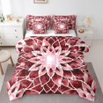thumbnail image 1 of Lit en Sac Fleur de Lotus Simple 7 Pcs, Ensemble de Literie Tie Dye Dégradé Dahlia Réversible Rouge Bordeaux Design Floral Exotique Encre, Ensembles de Literie Doux et Respirants avec Couette, Draps, Taies d'Oreiller, 1 of 5
