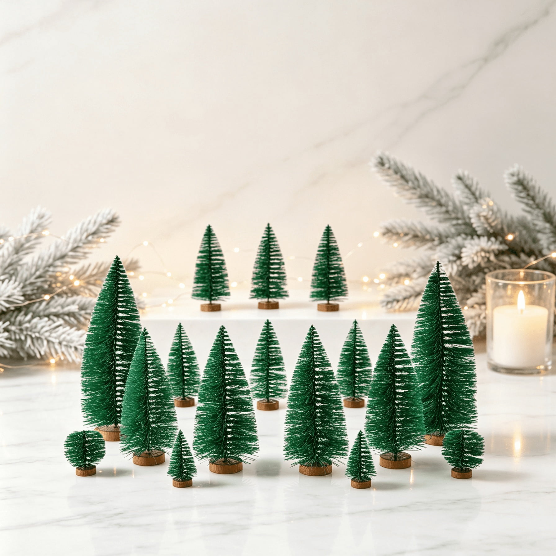 16-Piece Christmas Village Tree Set, Green, by Holiday Time