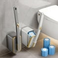 thumbnail image 4 of Wall-Mounted Innovative Toilet Brush Set, Disposable Toilet Bowl Cleaner Wand with Fresh Scent Refills, Lavatory Brushes and Plunger Set Hidden for Bath, 4 of 9