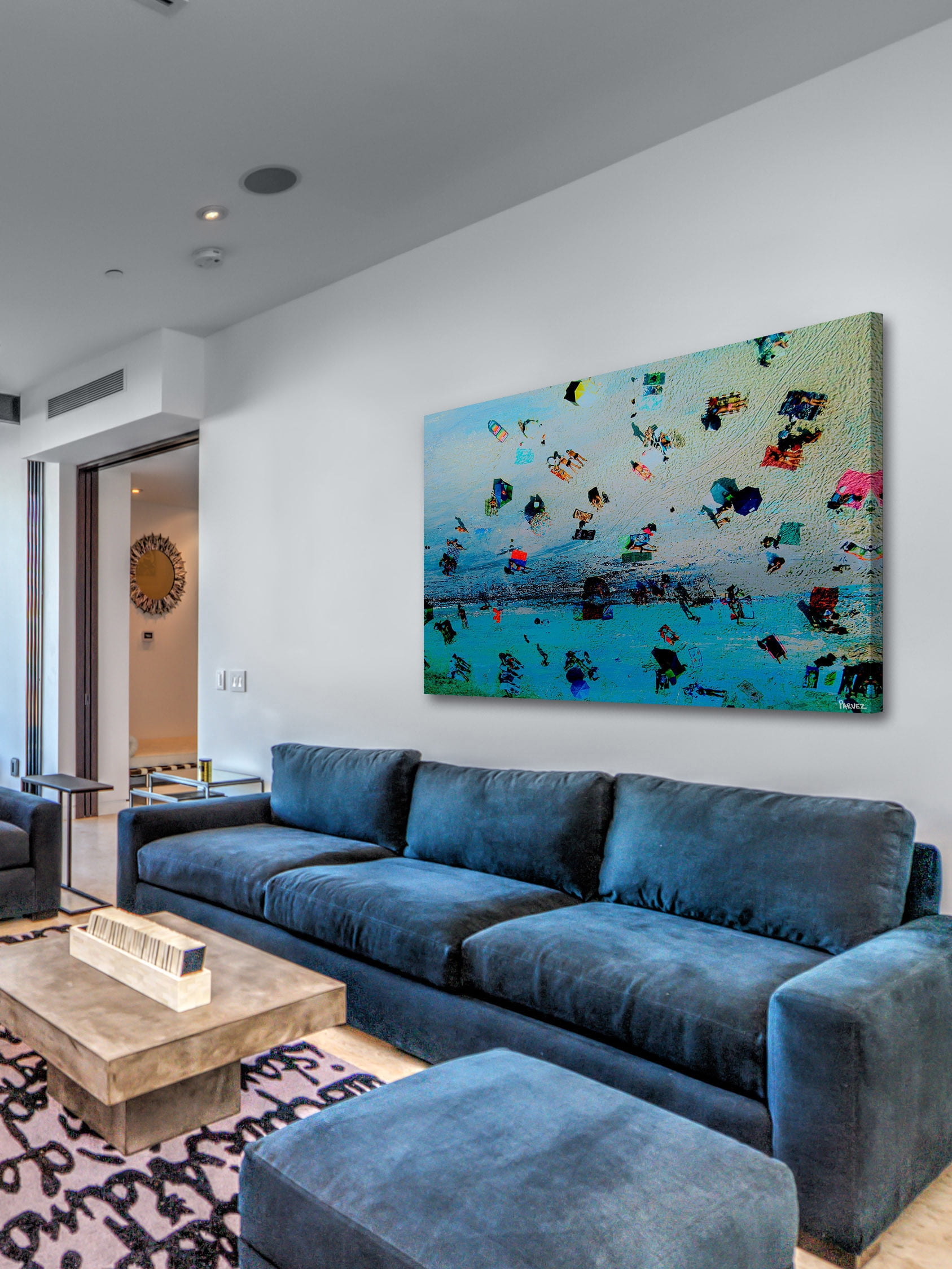 "Beach at Dusk" Painting Print on Wrapped Canvas