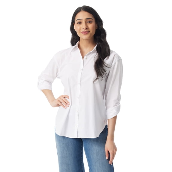 Gloria Vanderbilt Swan Series Women's Amanda Oversized Shirt, Sizes XS-XXL