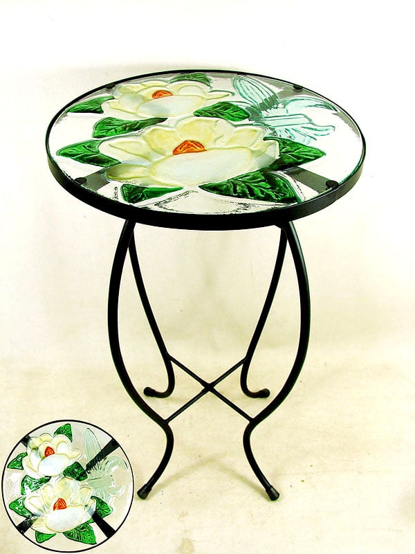 Evergreen Magnolia Glass Patio Table