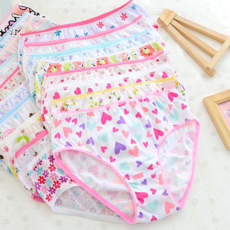 

Uccdo 6 Pack Kids Toddler Underpants Children Girls Cotton Print Briefs Panties 0-12Y Random Color