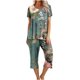 thumbnail image 1 of Conjunto de Verano para las Mujeres Impreso Cuello Redondo sin Mangas Y Pantalones, Casual Dos Piezas para las Mujeres, 1 of 5