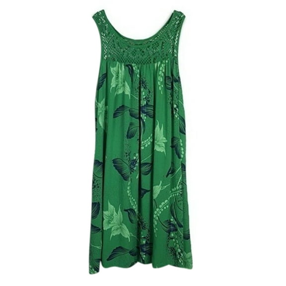 Women's Plus Size Floral Sleeveless Loose Boho Casual Short Dresses