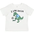 thumbnail image 3 of Inktastic I Love Soccer-Dinosaur in Blue Boys or Girls Baby T-Shirt, 3 of 5