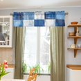 thumbnail image 3 of Yayeee Window Valance for Kitchen Farmhouse Rod Pocket Blue and Gray Paid Pattern Short Curtain for Living Room, 3 of 6
