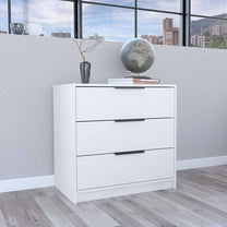 Nmkwnr 3 Drawers Dresser for Home, Bedroom, White