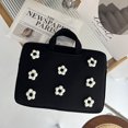 thumbnail image 3 of Bolso para portátil con flores, bolso de mano portátil para mujer, bolso de viaje para ordenador portátil, moda coreana Y2k, bolsa de almacenamiento para tableta y PC, maletín para mujer, 3 of 4