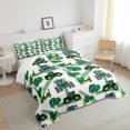 thumbnail image 3 of Cartoon Car Bedding Set,Equipment Trucks Comforter Set Full,Excavators Down Comforter,Heavy Machinery Truck Crane Duvet Set Teens Construction Site Cars Quilt Set,Green, 3 of 6