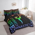 thumbnail image 3 of Feelyou Gymnast Athlete Bedding Comforter Set 7pcs for Kids, Ballet Dancing Queen Bedding Sets, Cartoon Sports Theme Reversible Queen Sheet Sets, Breathable Home Decor, 3 of 7