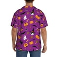 thumbnail image 3 of Rateoe Halloween2 Pattern Men's Short Sleeve Classic Shirt, Casual Short-Sleeved Shirt, Lightweight Summer Shirt, Cuban Collar Shirt,Button-Front Shirt-Small, 3 of 5