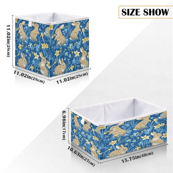 Iauyy Foldable Home Closet Storage Bins - Waterproof 300D Oxford Cube Baskets with Handles for Clothing Storage Books, Playing on The Grassland