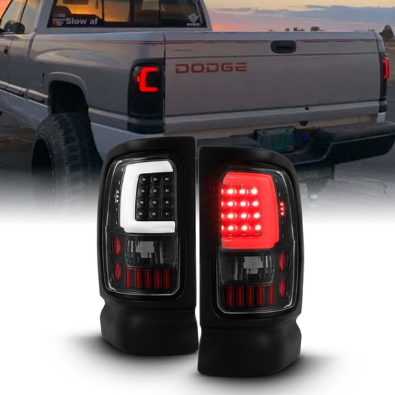 Black 1994-2001 Dodge Ram 1500 2500 3500 LED Tube Tail Lights Lamps Left Right