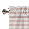 thumbnail image 5 of Half Window Curtain 36 Inches Long, Red Striped Window Treatment Curtain Drapes, Rustic Red Stripe Modern Art Beige Small Tier Curtains for Bathroom Over Sink, 27.5"x36", 2 Panels, 5 of 7