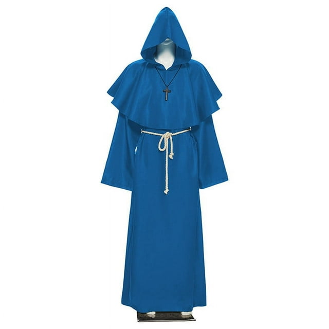Disfraz de cosplay de Halloween, túnica de monje medieval, disfraz de mago, traje de sacerdote
