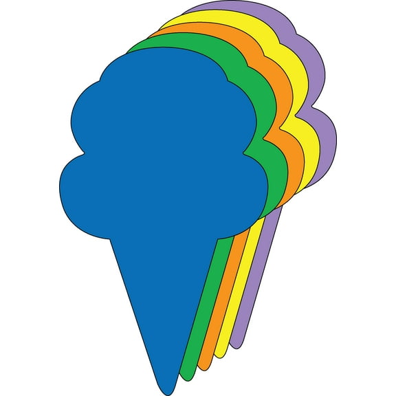 SHAPES ETC. Large Assorted Color Creative Foam Cut-Outs - Ice Cream Cone