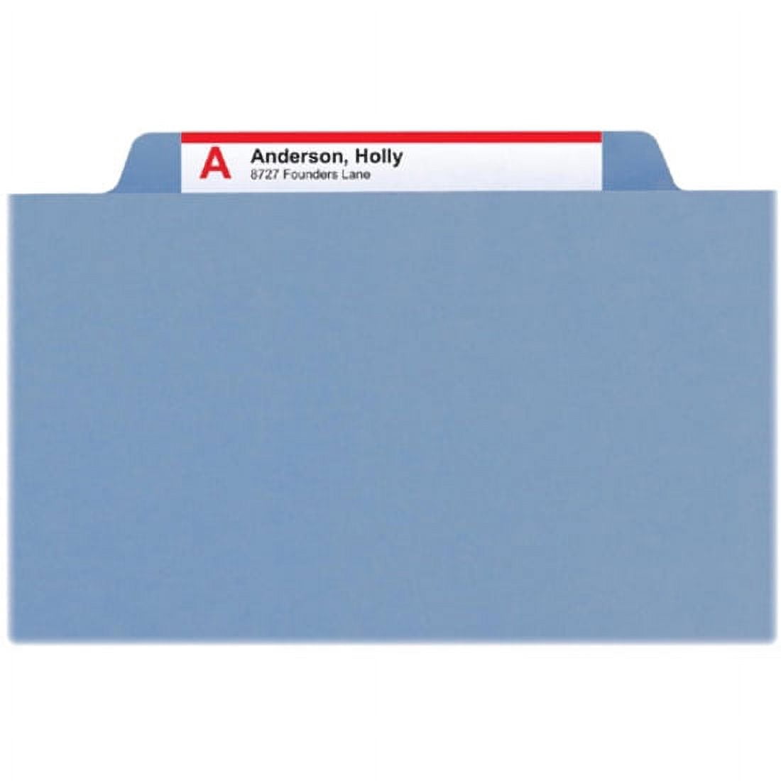 Smead, SMD14001, 2/5-cut ROC Colored Classification Folders, 10 / Box, Blue