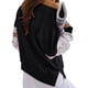 thumbnail image 2 of Qarigey Sudadera con capucha para mujer Perspectiva de encaje Top de manga larga Casual Cuello Sudadera suelta para niña, Negro, XL Prendas para la parte del cuerpo negro S, 2 of 6