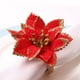 thumbnail image 2 of Juego de 6 servilletas rojas elegantes con diseño de flores navideñas para fiestas de cumpleaños y bodas., 2 of 11
