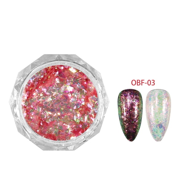 Polvo para uñas estilo japonés, arte de uñas, polvo de ópalo colorido, cristales de hielo, lentejuelas para uñas, belleza de uñas