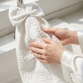 thumbnail image 6 of Unique Bargains 2 Pack Waffle Weave Hanging Hand Towels with Bowknot White 13" x 9", 6 of 6