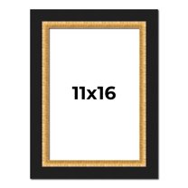 11x16 Frame Gold Real Wood Picture Frame Width 2.25 Inches | Interior Frame Depth 0.5 Inches |