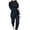 Black, variant on Women's 2 Piece Loungewear Sets Stand Collar Full Zip Long Sleeve Tops and Slim Jogger Pants with Pockets Solid Trendy Tracksuits Gray,S